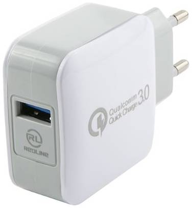 Сетевое зарядное устройство RED LINE Tech, 1 USB, 3 A, white 965844460169451
