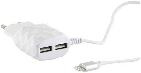 Сетевое зарядное устройство Red Line 2 USB + 8 pin для Apple, 2.1A (УТ000013629)