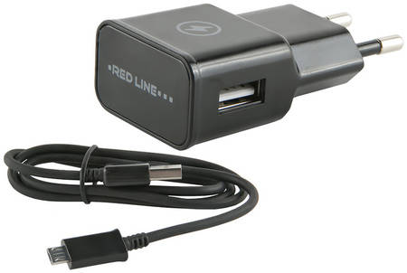 Сетевое зарядное устройство RED LINE 1 USB, 1 A, black 965844460169884