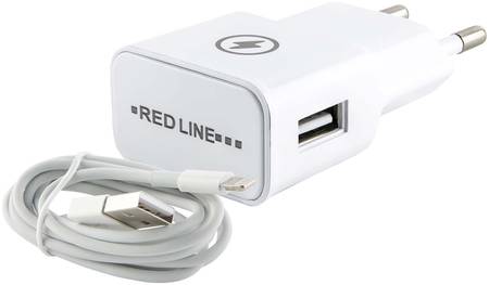 Сетевое зарядное устройство RED LINE 1 USB, 1 A, lightning, white 965844460169886
