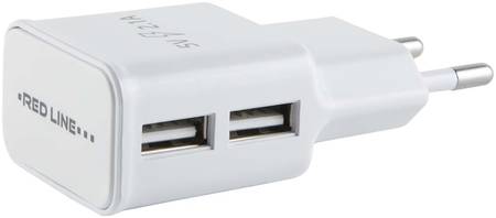Сетевое зарядное устройство Red Line 2 USB , 2.1A + 8 pin для Apple White (УТ000013637) 965844460169887