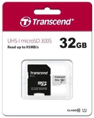 Карта памяти Transcend microSDHC 32Gb Class10 (TS32GUSD300S-A) + adapter 965844460572187