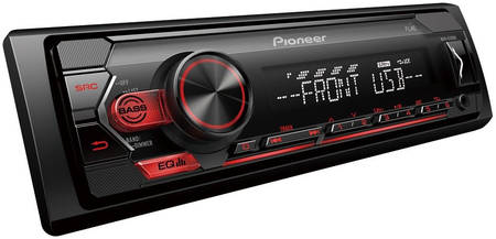 Автомагнитола PIONEER MVH-S120UB, 4x50вт,USB/MP3/Android, красная подсветка