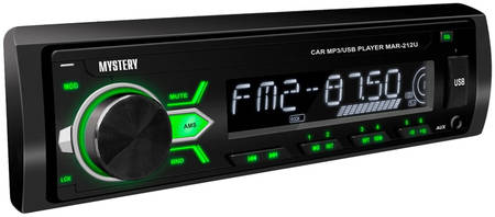 Автомагнитола Mystery MAR-212U,4x50 Вт,MP3,USB,AUX, зеленая подсветка