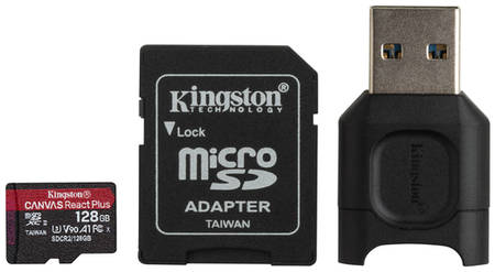Карта памяти Kingston 128GB Canvas React Plus Kit+адаптер(MLPMR2/128GB) 965844460938912