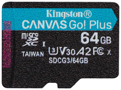 Карта памяти microSD Kingston 64GB Canvas Go! Plus 170R (SDCG3/64GBSP)