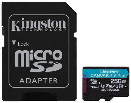 Карта памяти Kingston 256GB Canvas Go! Plus 170R +адаптер (SDCG3/256GB) 965844460938925