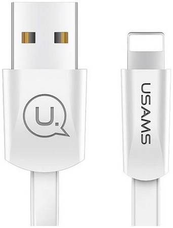 Кабель Usams U2 USB-A/Lightning, плоский, White (УТ000019980)