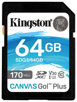 Карта памяти Kingston 64GB Canvas Go! Plus 170R (SDG3/64GB) 965844460938960