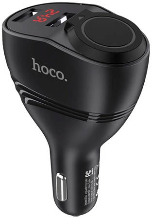 Автомобильное зарядное устройство Hoco Z34 Thunder Power с цифровым дисплеем (Черный) 965844460970412
