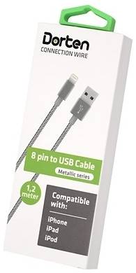 Кабель Dorten Metallic Lightning to USB Cable 1,2 м Space Gray 965844461074004