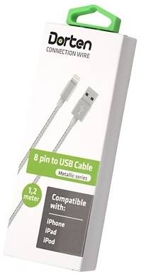 Кабель Dorten Metallic Lightning to USB Cable 1,2 м Silver 965844461074008