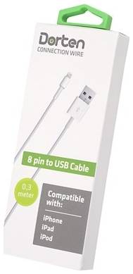 Кабель Dorten Lightning to USB cable 0,3 м White