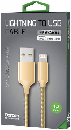 Кабель Dorten Micro USB to USB Cable Metallic Series 1,2 м Gold 965844461074031