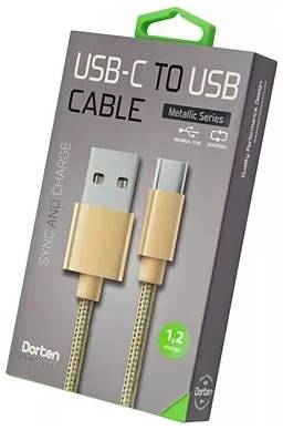 Кабель Dorten USB-C to USB Cable Metallic Series 1,2 м Gold