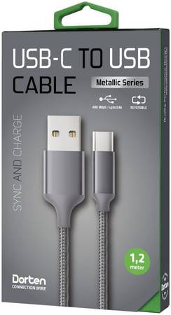 Кабель Dorten USB-C to USB Cable Metallic Series 1,2 м Dark Gray 965844461074051