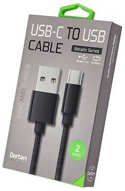 Кабель Dorten USB-C to USB Cable Metallic Series 2 м Black