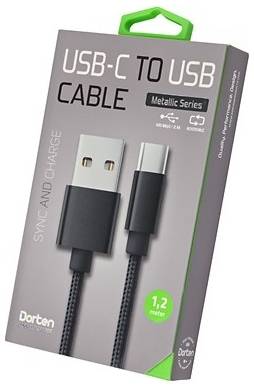 Кабель Dorten USB-C to USB Cable Metallic Series 1,2 м Black 965844461074059