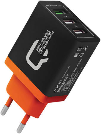 Сетевое зарядное устройство QUMO Quick Charge, 3 USB, 3,1 A, (24350)