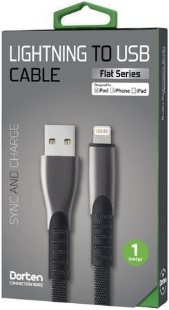 Кабель Dorten Lightning to USB Cable Flat Series 1 м Black 965844461074968
