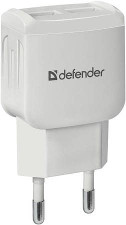 Defender Сетевое зарядное устройство для телефона на 2xUSB, 5V/2.1А EPA-13, белый 965844461077340