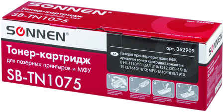Картридж для лазерного принтера Sonnen TN1075, черный 965844461278306