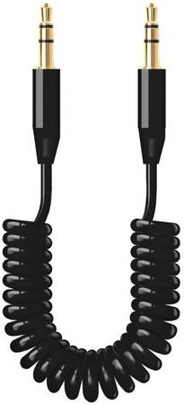 Deppa кабель AUX 1.2m curly black DEP-72155