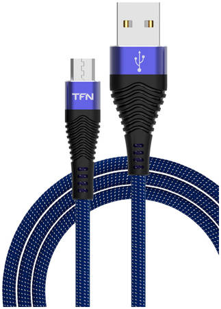 TFN кабель microUSB forza 1.0m blue-blc TFN-CFZMICUSB1MBL