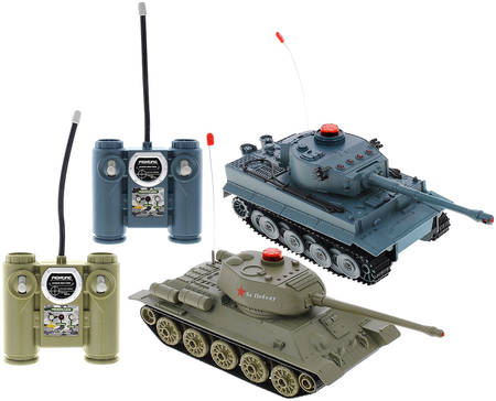 ABtoys Танковый бой на радиоуправлении, в наборе: 2 танка Т-34 и ″Тигр″