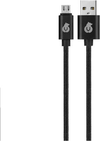 Кабель uBear CORD, Micro-USB - USB-A, нейлоновая оплетка. 1,2 м. Цвет: черный