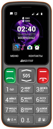 Мобильный телефон Digma Linx S240 Grey/Orange (LT2060PM) 965844461907358