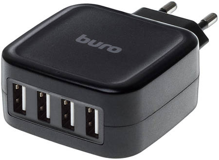 Сетевое зарядное устройство BURO TJ-286B, 4xUSB, 5 A, black 965844462050815