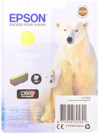 Чернила для струйного принтера Epson 26 (C13T26144012) , оригинал Epson C13T26144012