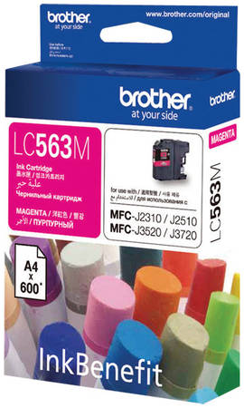 Картридж для струйного принтера Brother LC-563M, пурпурный, оригинал 965844462109198