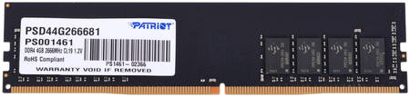 Patriot Memory Оперативная память Patriot Signature 4Gb DDR4 2666MHz (PSD44G266681) Signature Line