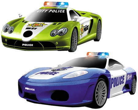 Радиоуправляемая машинка-конструктор MYX Mclaren и Ferrari Полиция Зеленый/Синий 965844462126117