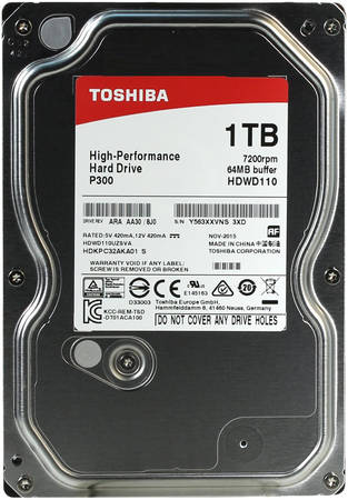 Жесткий диск Toshiba P300 1ТБ (HDWD110UZSVA) 965844462279013