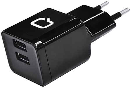 Сетевое зарядное устройство QUMO Energy Charger, 2 USB, 2,1 A, (5) black 965844462446284