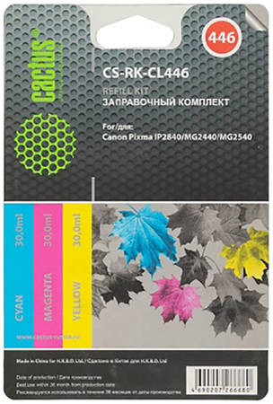 Заправочный комплект для струйного принтера Cactus CS-RK-CL446 ; ; пурпурный