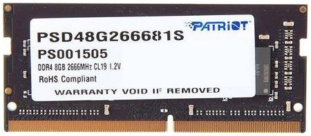 Patriot Memory Оперативная память Patriot 8Gb DDR4 2666MHz SO-DIMM (PSD48G266681S) Signature Line