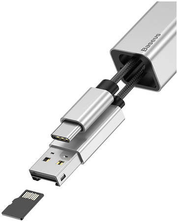 Переходник Baseus Pendant Card Reader USB Type-C Silver