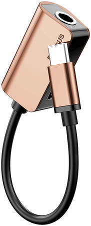 Аудио-переходник Baseus Type-C Male To Type-C Female -3.5мм Female Adapter L40 Gold