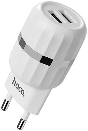 Сетевое зарядное устройство Hoco C41Am, 2xUSB, 2,4 A, white 965844462614442