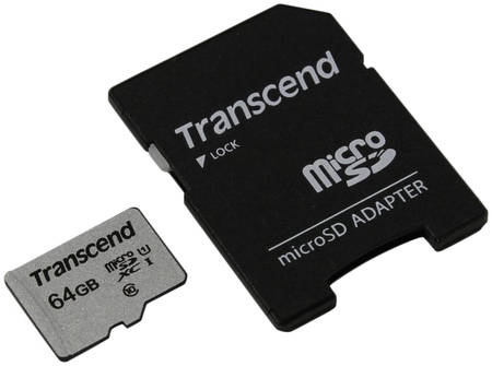 Карта памяти Transcend Micro SDHC TS64GUSD300S-A 64GB