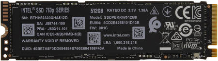SSD накопитель Intel 760P M.2 2280 512 ГБ (SSDPEKKW512G8XT) 965844462627776