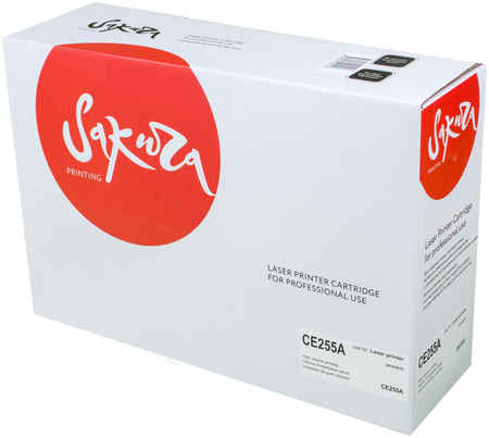 Картридж для лазерного принтера Sakura CE255A, черный SACE255A 965844462687528