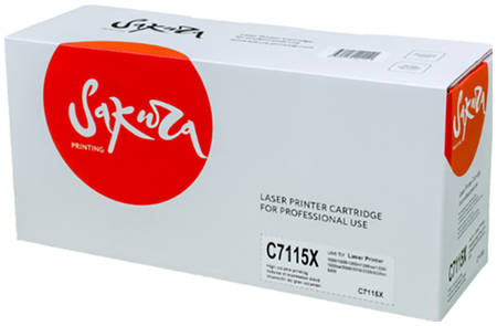 Картридж для лазерного принтера Sakura C7115X, черный SAC7115X 965844462687570