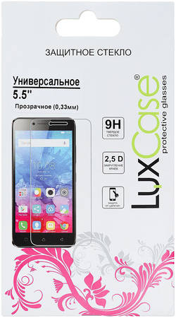 Защитное стекло LuxCase универсальное для дисплеев 5.5″ 82906