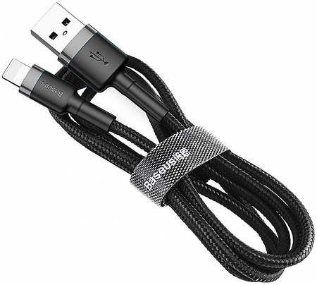 Кабель Baseus Cafule Lightning 2м Grey/Black (CALKLF-HG1) USB to Lightning