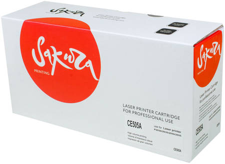 Картридж для лазерного принтера Sakura CE505A, черный SACE505A 965844462775221